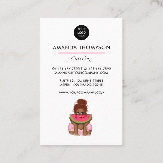Summer Event Planner Catering Visitekaartje (Achterkant)