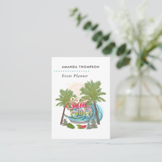Summer Event Planner Visitekaartje (Staand voorkant)