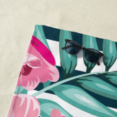 Summer Exotic Flowers Monogram gestript Strandlaken (In situ)