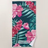 Summer Exotic Flowers Monogram Strandlaken (Voorkant)