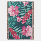 Summer Exotic Flowers Roze design Deken (Voorkant Verticaal)