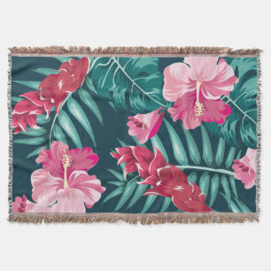 Summer Exotic Flowers Roze design Deken