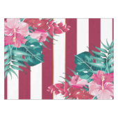 Summer Exotic Flowers striped Burgundy Tafelkleed (Voorkant (Horizontaal))