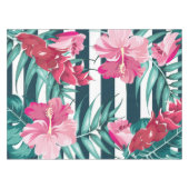 Summer Exotic Flowers striped Tafelkleed (Voorkant (Horizontaal))