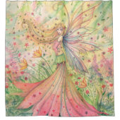 Summer Fairy Pink and Green beroemd gemaakt door M Douchegordijn (Voorkant)