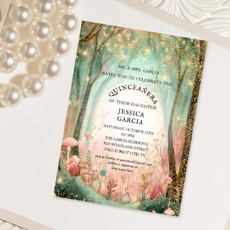 Summer Fairy Tale Enchanted Forest  Quinceañera  Kaart