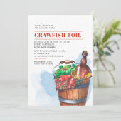 Summer Family Crawfish Boil Seafood Party Kaart (Staand voorkant)