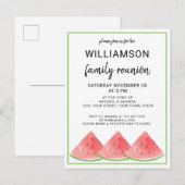 Summer Family Reunion Watermelon Aankondigingskaart (Voorkant / Achterkant)