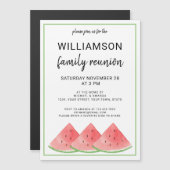 Summer Family Reunion Watermelon Magnetische Uitnodiging (Voorkant / Achterkant)