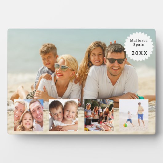 Summer family vacation photo collage fotoplaat (voorkant)