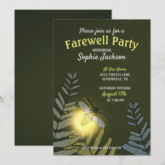 Summer Farewell Party Invitation Kaart (Voorkant / Achterkant)