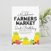 Summer Farmers Market Vegetables Fruit Investition Kaart (Staand voorkant)