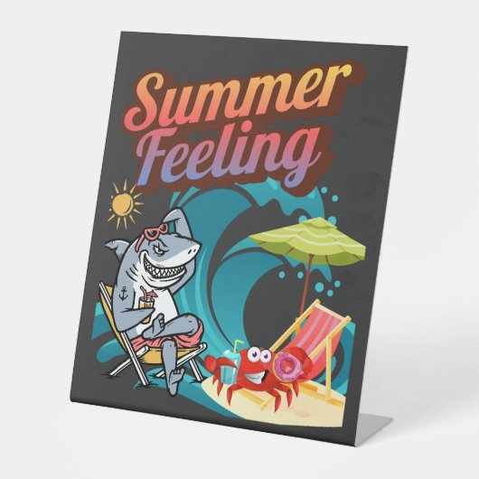 "Summer Feeling" Reclamebord Met Voetstuk (Voorkant)