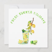 Summer Feestdagen Kaart Fresh Lemon Juice Drink (Voorkant)