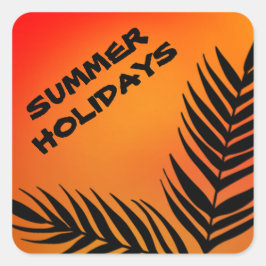 Summer Feestdagen Tropical Beach Sun Fun Vierkante Sticker