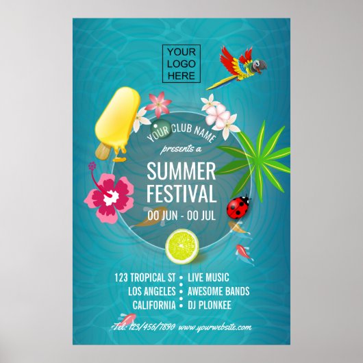 Summer Festival Club/Corporate advertentie Poster (Voorkant)