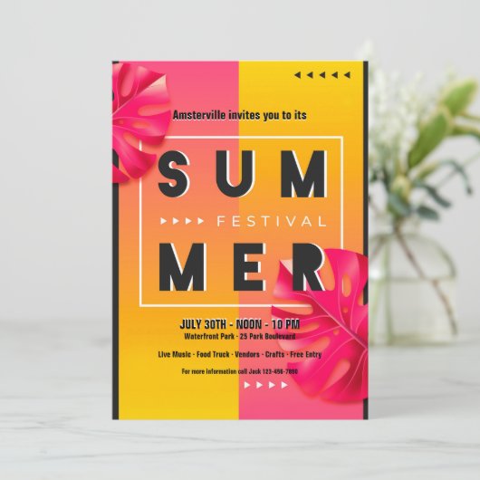 Summer Festival Kaart (Staand voorkant)