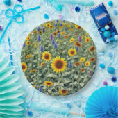 Summer Field of Sunflowers and Wildflowers Papieren Bordje (Feest)