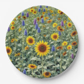 Summer Field of Sunflowers and Wildflowers Papieren Bordje (Voorkant)