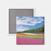 Summer Field Rows of Flowers Magneet (Voorkant / Achterkant)