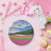 Summer Field Rows of Flowers Papieren Bordje (Feest)