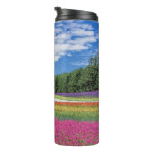 Summer Field Rows of Flowers Thermosbeker (Geroteerd rechts)