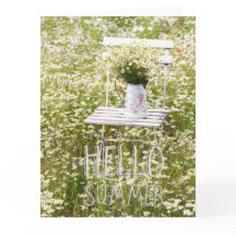 Summer Field Wild Flowers Daisies + Text