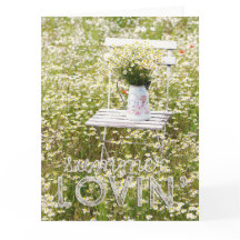 Summer Field Wild Flowers Daisies + Text
