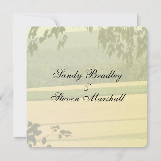 Summer Fields OutdoorWedding Invitations Kaart (Achterkant)