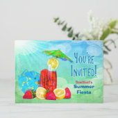 SUMMER FIESTA PARTIJ INVITATIE - TROPISCH GEDRAG KAART (Staand voorkant)