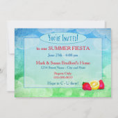 SUMMER FIESTA PARTIJ INVITATIE - TROPISCH GEDRAG KAART (Achterkant)