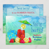 SUMMER FIESTA PARTIJ INVITATIE - TROPISCH GEDRAG KAART (Voorkant / Achterkant)
