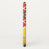 Summer Fiesta Red Floral Quatrefoil met naam Case-Mate iPhone Case (Achterkant / rechts)