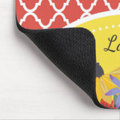 Summer Fiesta Red Floral Quatrefoil met naam Muismat (Hoek)