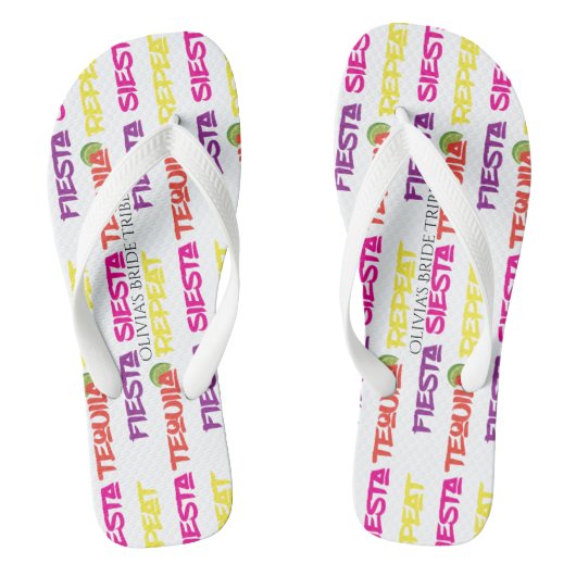 Summer Fiesta Siesta Tequila Repeat Bride Tribe Teenslippers (Voetbed)