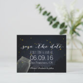 Summer Fireflies & Mason Jar Wedding Save the Date Aankondigingskaart (Staand voorkant)