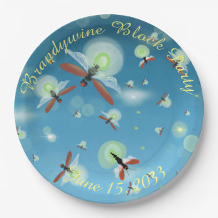 Summer Firefly Blue Ombre Custom Papieren Bordje