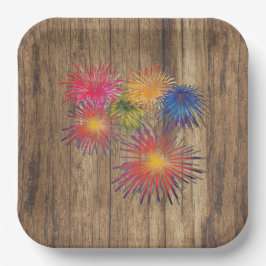 Summer Fireworks BBQ Papieren Bordje