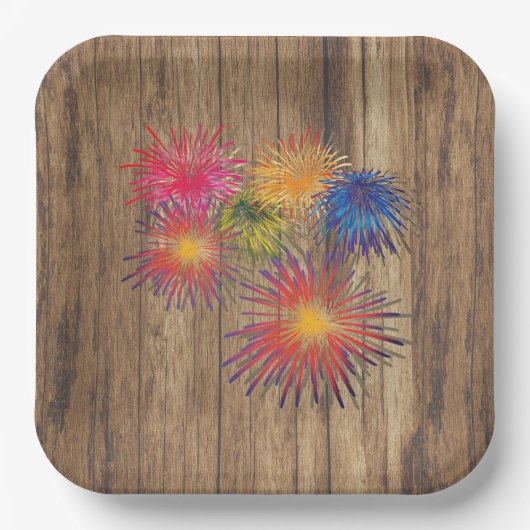 Summer Fireworks BBQ Papieren Bordje (Voorkant)