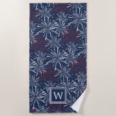 Summer Fireworks Pattern Monogram Strandlaken (Voorkant)