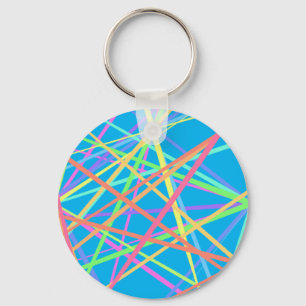 Summer Flair: Neon Rainbow Striped Sleutelhanger