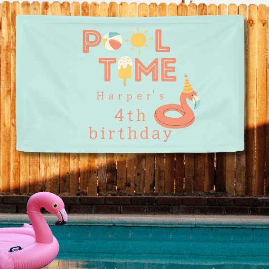 summer flamingo birthday pool party Outdoor Spandoek
