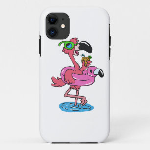 Summer Flamingo cartoon achtergrondkleur kiezen Case-Mate iPhone Case