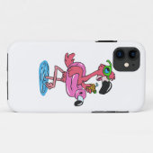Summer Flamingo cartoon | achtergrondkleur kiezen Case-Mate iPhone Case (Achterkant (horizontaal))