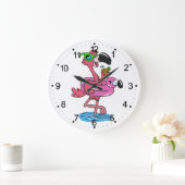 Summer Flamingo cartoon | achtergrondkleur kiezen Grote Klok (Huis)