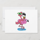 Summer Flamingo cartoon | achtergrondkleur kiezen Kaart (Achterkant)