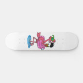 Summer Flamingo cartoon | achtergrondkleur kiezen Persoonlijk Skateboard (Horizontaal)