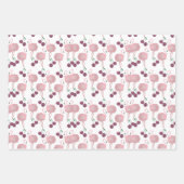 Summer Flamingo Cherries Hand Painted Waterverf Inpakpapier Vel (Voorkant 3)