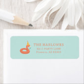 summer flamingo float kids birthday pool party etiket (Insitu)