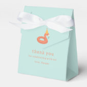 summer flamingo float kids birthday pool party fav bedankdoosjes (Voorkant Zijde)